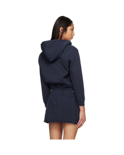 Skims Blue Boyfriend Fleece Zip Up Hoodie