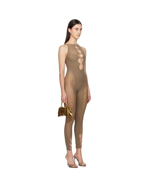 POSTER GIRL Black Taupe Rhinestoned Janice Jumpsuit