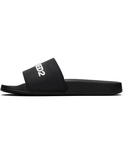 DSquared² Black Logo' Pool Slides for men