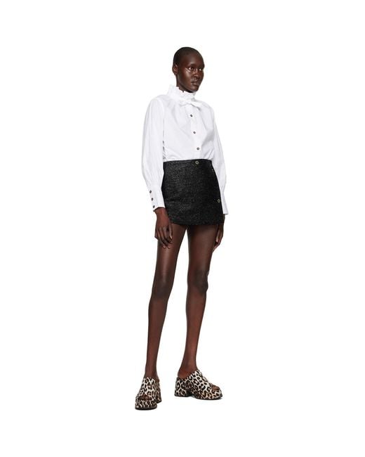 Ganni Black Sparkle Miniskirt
