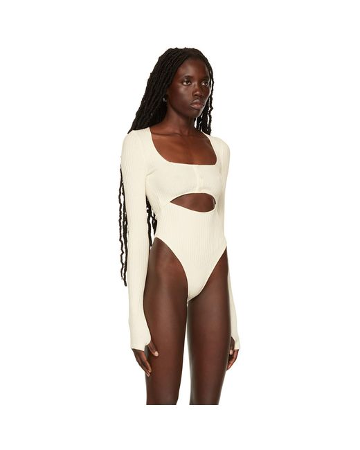 ANDREADAMO Black Andreādamo Off- Rib Bodysuit