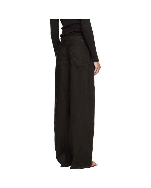 Citizens of Humanity Black Brynn Drawstring Linen Trousers