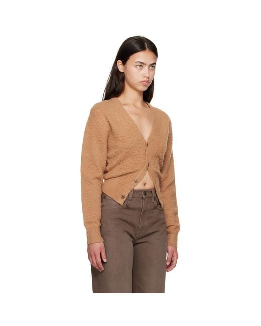 R13 Natural Tan Split Hem Cardigan