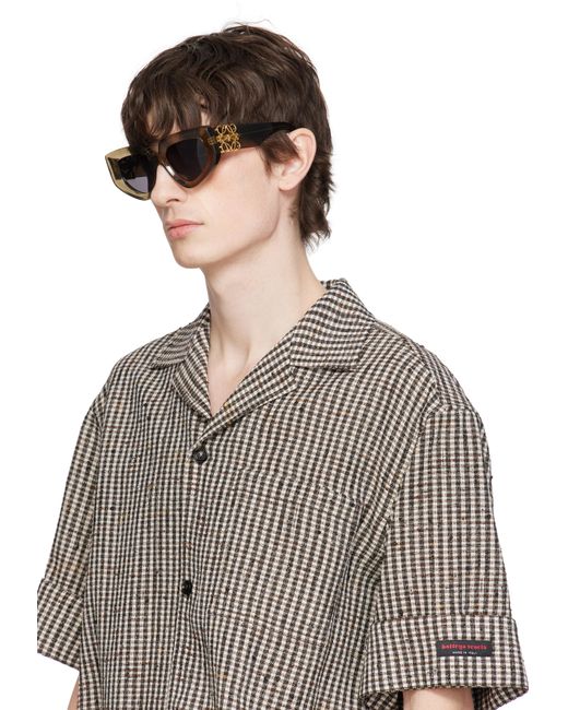 メンズ Loewe カーキ Diamond サングラス Black