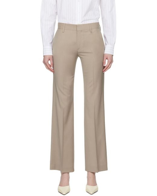 Filippa K White Taupe Bootcut Trousers