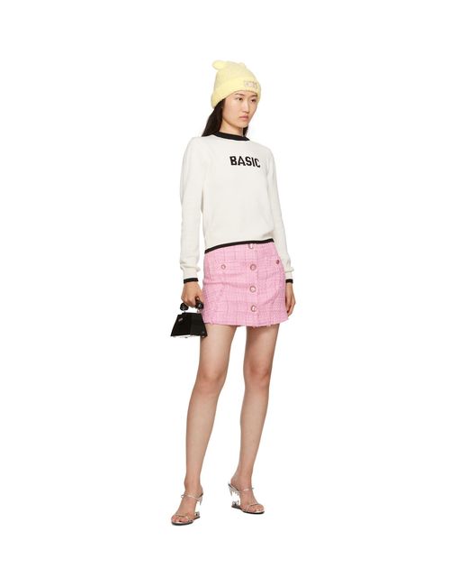 Gcds Pink Raw Edge Miniskirt