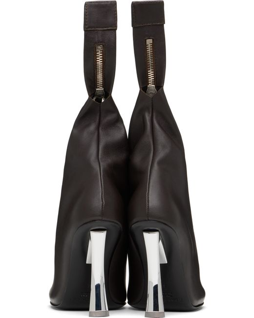 Acne Black Leather Zip Heels