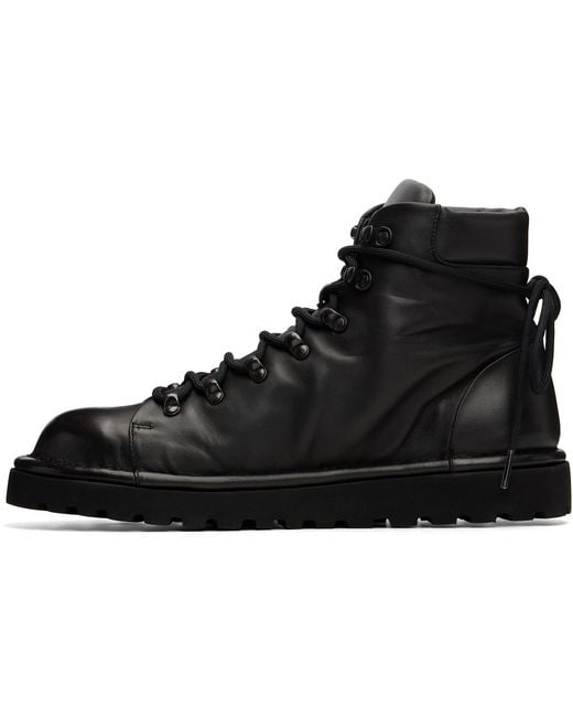 MARSELL Gomme Black Pallottola Crepping Leather Ankle Boots for men