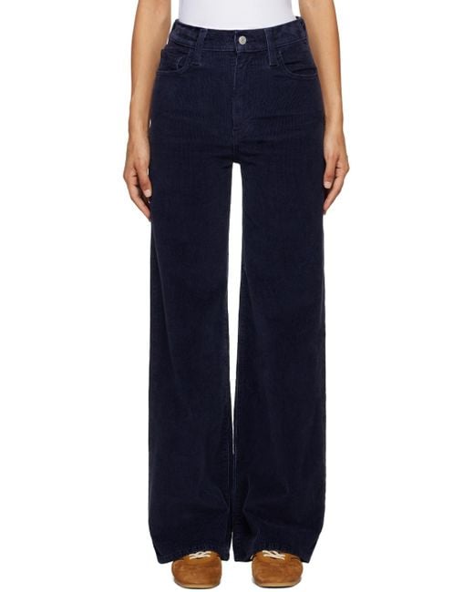 Levi's Blue High-Rise Wide Leg Corduroy Jeans