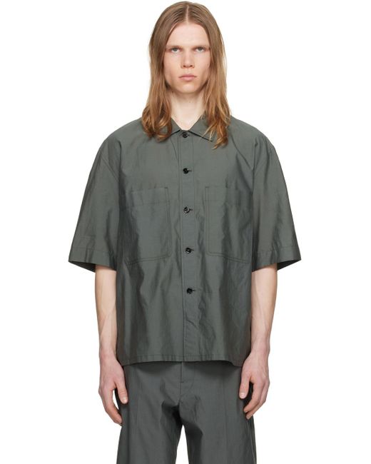 Chemise prélavée verte Lemaire pour homme en coloris Black