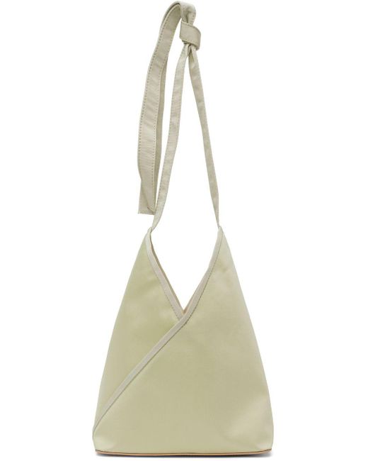 MM6 by Maison Martin Margiela White Green Triangle Crossbody Bag