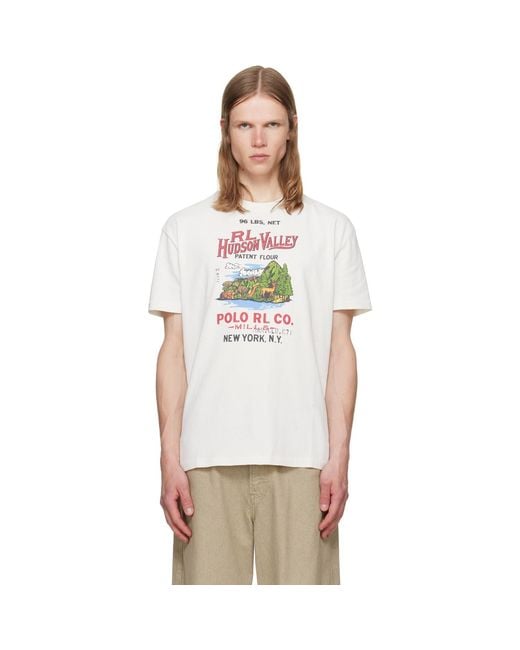 Polo Ralph Lauren White Off- Classic Fit Jersey Graphic T-Shirt for men