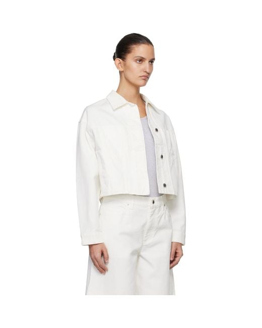 Maison Kitsuné White Denim Boxy Trucker Jacket