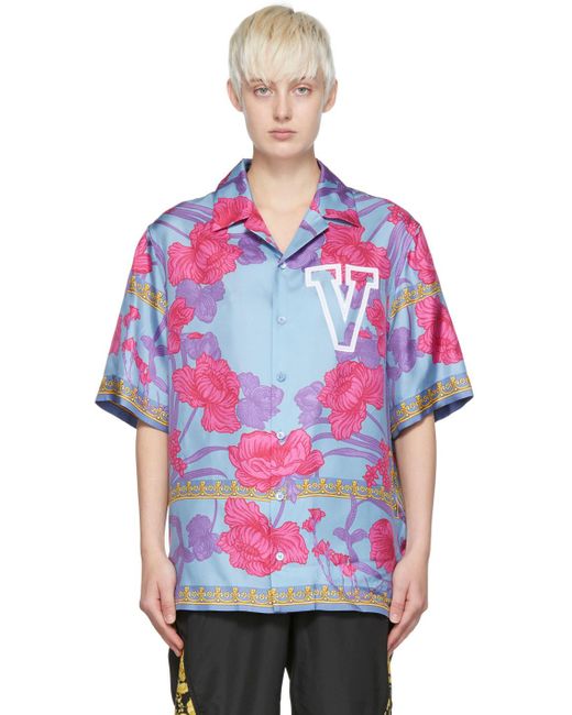 Versace ブルー Acid Bouquet シャツ Multicolor