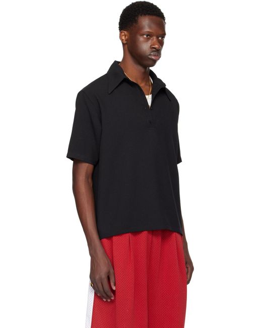 Willy Chavarria Black Point Collar Polo for men
