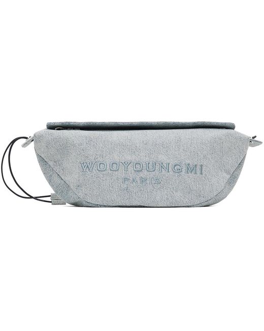 Wooyoungmi Black Sling Logo Denim Bag for men