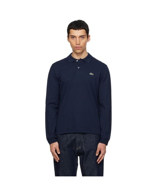 Lacoste Blue Classic Fit Long Sleeve L.12.12 Polo for men