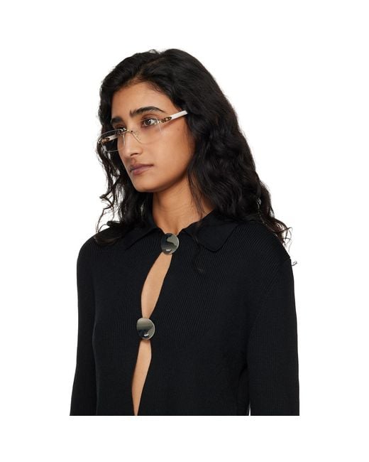 Cartier Black Off- Signature C Rimless Glasses