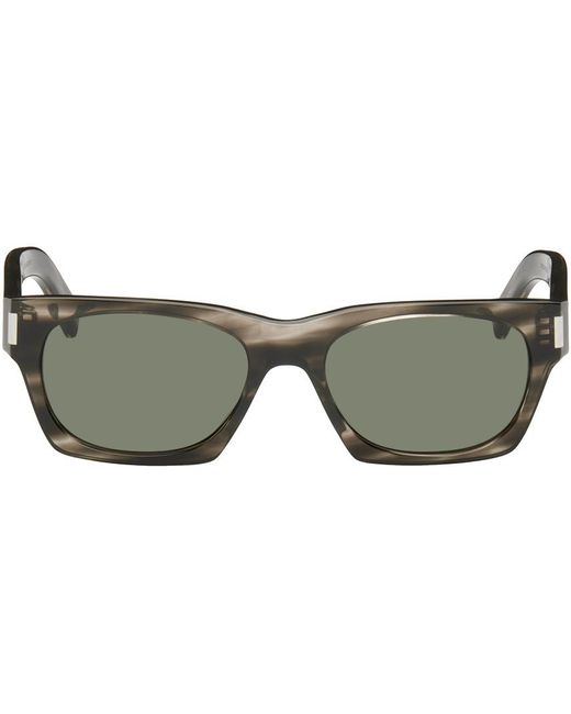 Saint Laurent Green Tortoiseshell Sl 402 Sunglasses for men