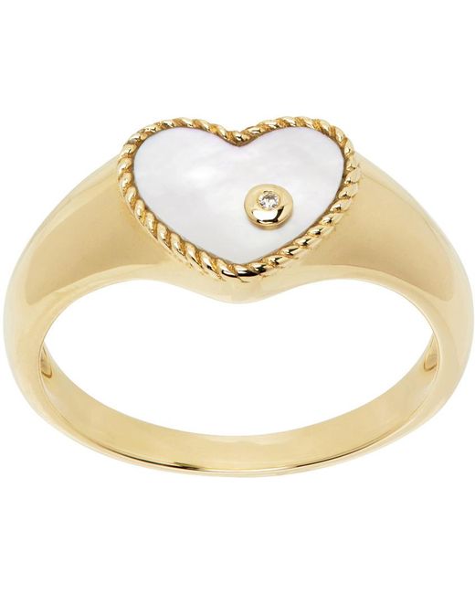 Yvonne Léon Metallic Baby Chevaliere Cœur Ring