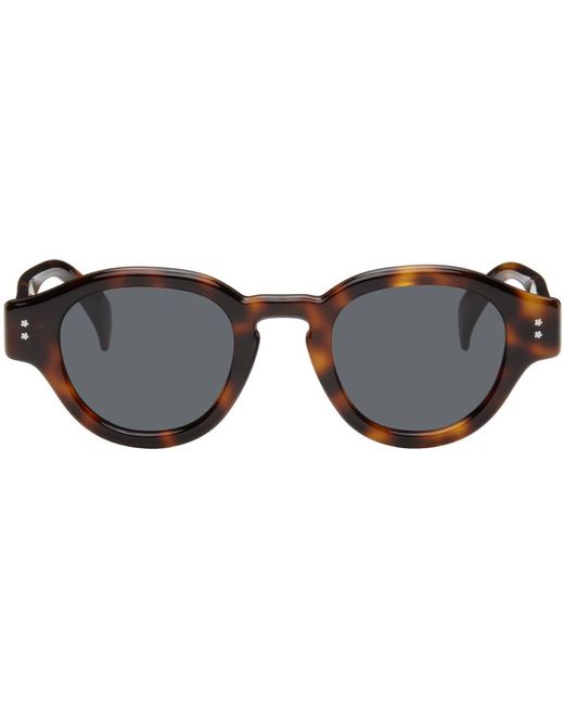 KENZO Black Tortoiseshell Paris Round Sunglasses for men