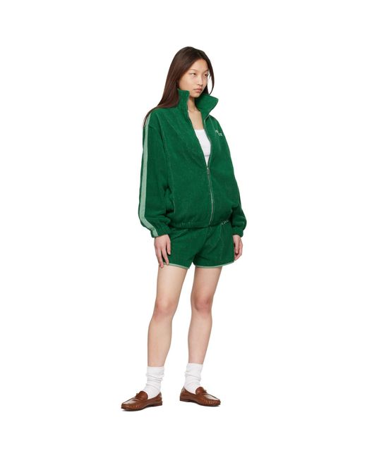 Versace Green Cotton-Terry Jacquard Zip Jacket