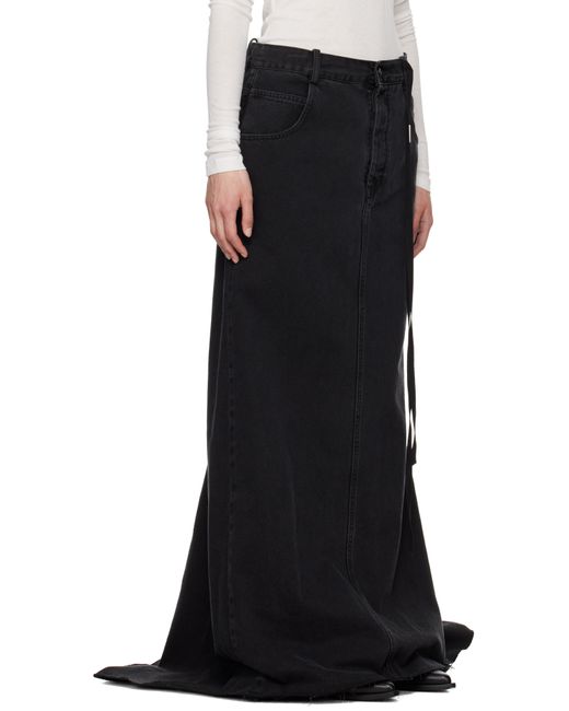 Ann Demeulemeester ブラック Goele Comfort ファイブポケット マキシスカート Black