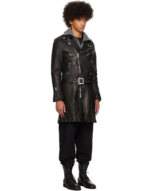 Yohji Yamamoto Backlash Furniture Riders Leather Jacket in Black