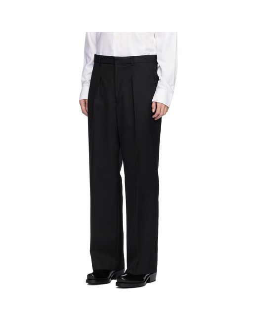 Second/Layer Black Saico Trousers for men