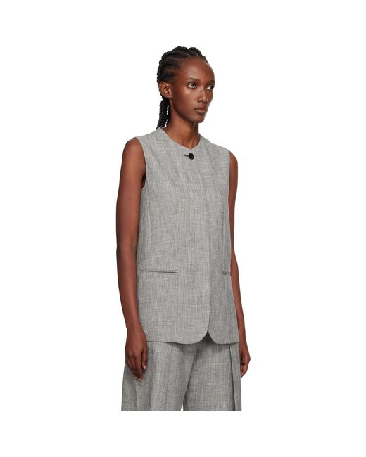Lanvin Black Button Vest