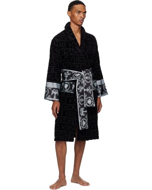 Versace Black 'I Heart Baroque' Bathrobe for men