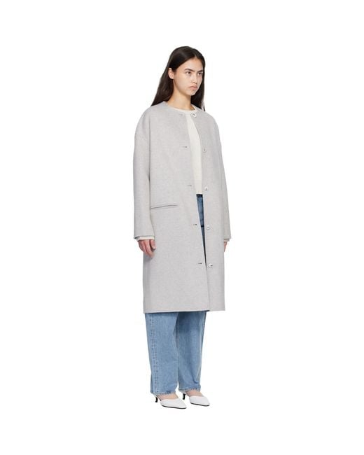 Loulou de Saison Black Kerry Wool Cashmere Drap Oval Coat