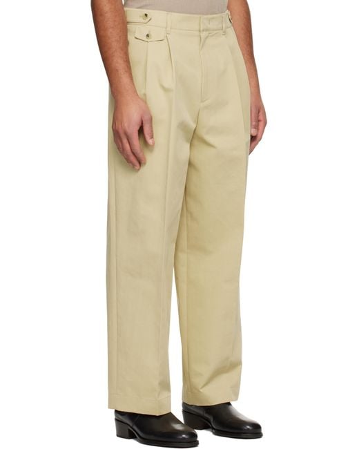 LE17SEPTEMBRE Natural Two Tuck Trousers for men