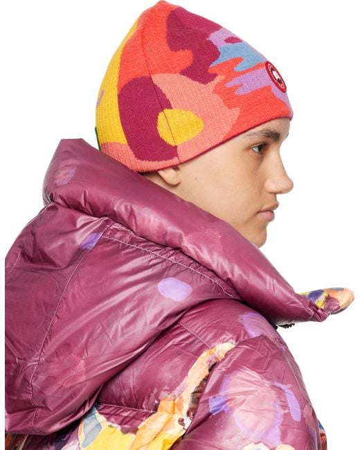 Canada Goose Pink Multicolor Kidsuper & Nba Edition Embroidered Beanie