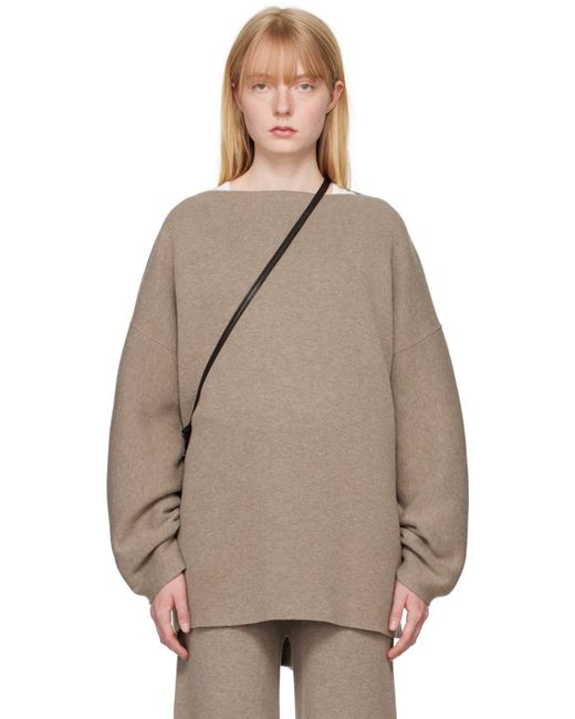 Lauren Manoogian Natural Taupe Boat Neck Sweater