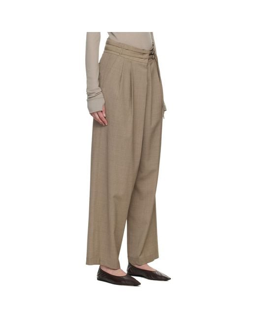 LE17SEPTEMBRE Natural Overwrap Wide Trousers