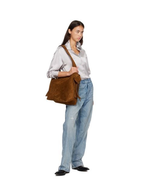 Acne Brown Musubi Suede Midi Bag