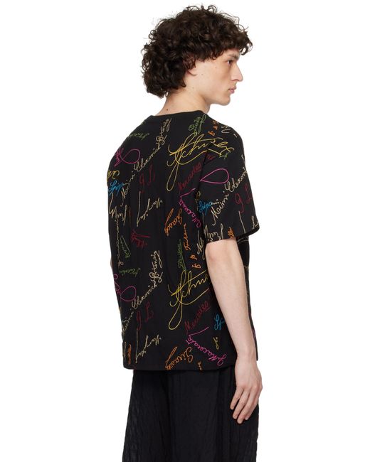 メンズ Bode ブラック Signature Scrawl ボクシー Tシャツ Black