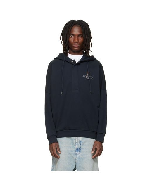 Vivienne Westwood Blue Batwing Hoodie for men