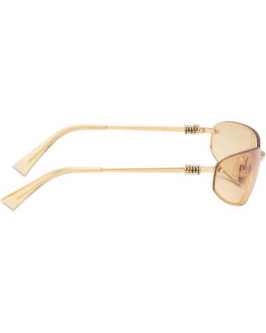 Miu Miu Natural Rimless Metal Oval Sunglasses