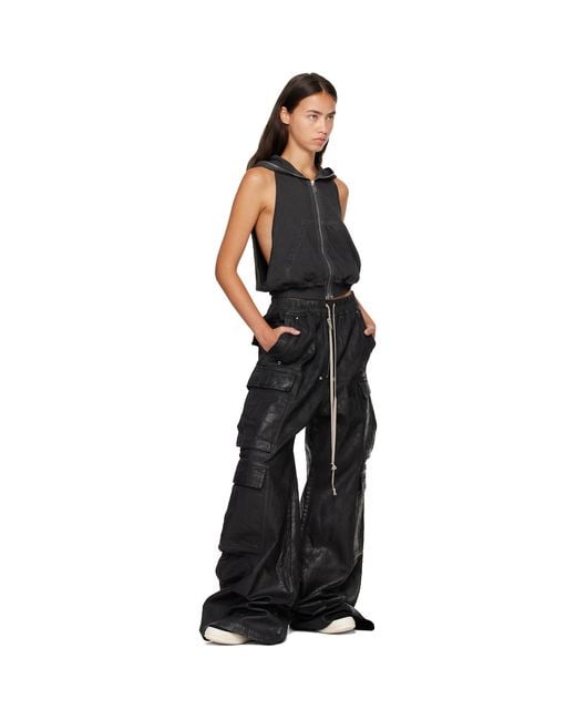Rick Owens Black Tower Double Cargo Jumbo Belas Jeans
