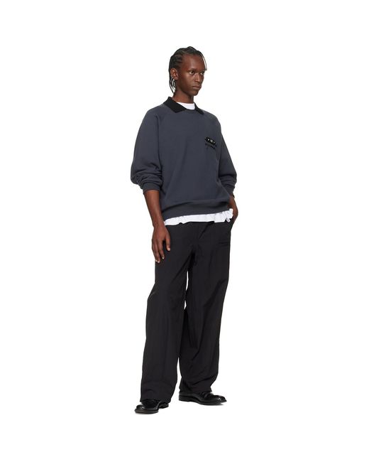 Toga Virilis Blue Polo Collar Sweatshirt for men