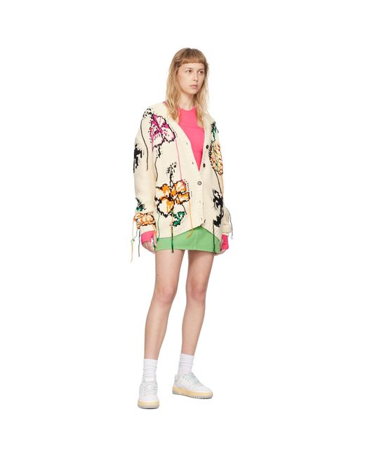 MSGM Red Pink Cutout Long Sleeve T-shirt