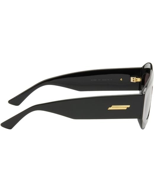 Bottega Veneta Black Ultrathin Shield Sunglasses