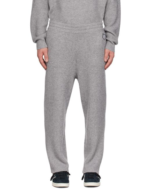 Pantalon de survêtement gris à écusson à logo de renard Maison Kitsuné pour homme en coloris Gray