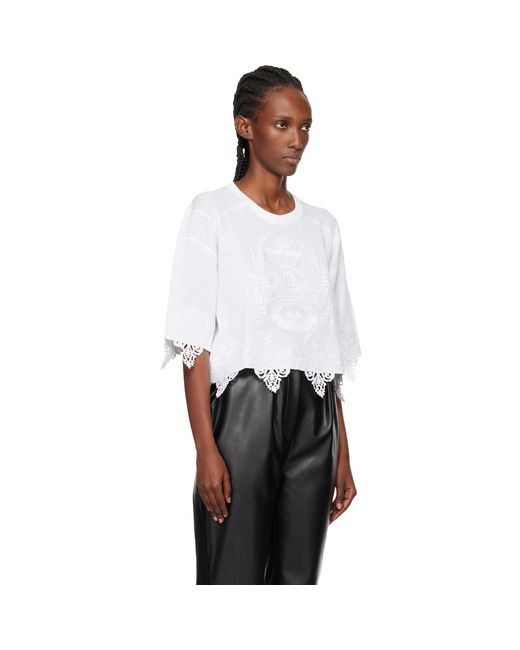 Balmain White Emblem Baseball T-Shirt