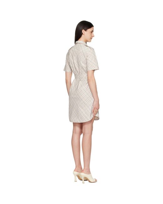 Burberry White Check Minidress
