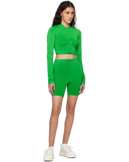 Amiri Green Jacquard Shorts
