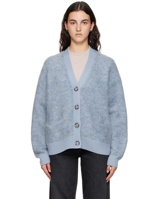 Acne Gray Blue Fluffy Cardigan