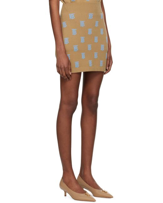 Burberry Natural Tan Monogram Miniskirt